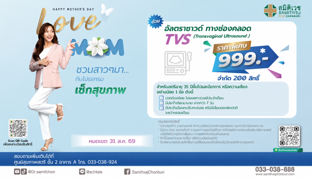 Transvaginal Ultrasound (TVS) — 999 THB (Limited to 200 privileges)