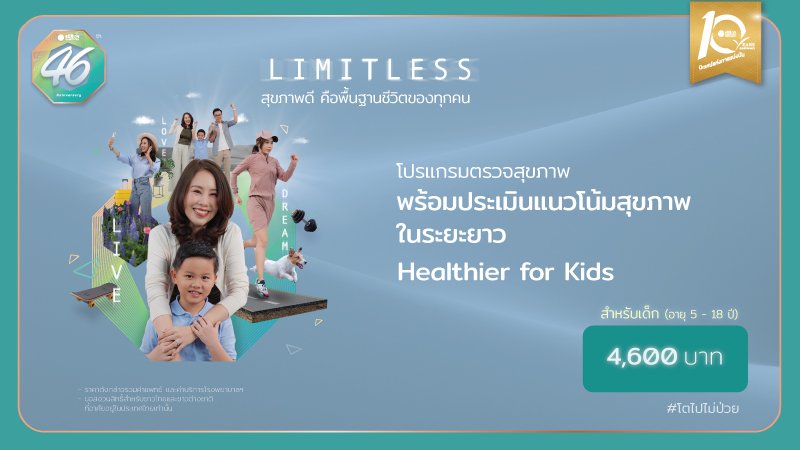 โปรแกรมตรวจสุขภาพพร้อมประเมินแนวโน้มสุขภาพในระยะยาว สำหรับเด็กอายุ 5-18 ปี