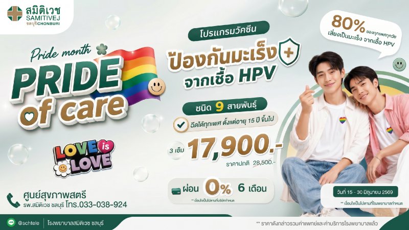 Human Papillomavirus vaccine 9-valent (3 doses) 18,500 THB