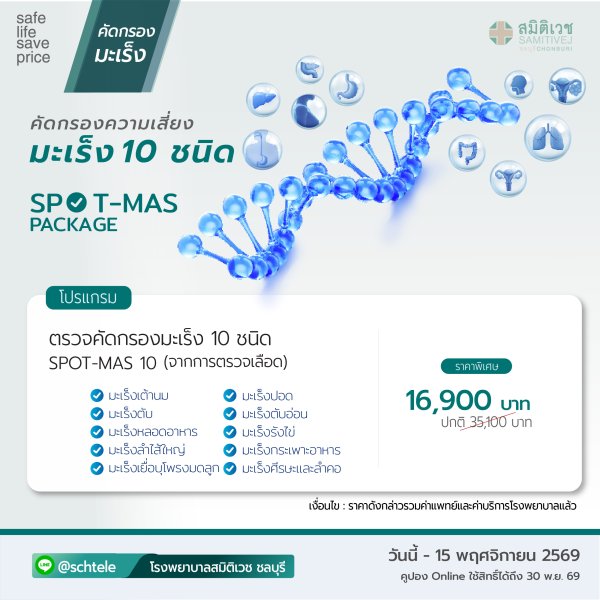 โปรแกรมตรวจคัดกรองมะเร็ง 10 ชนิด ด้วย SPOT-MAS